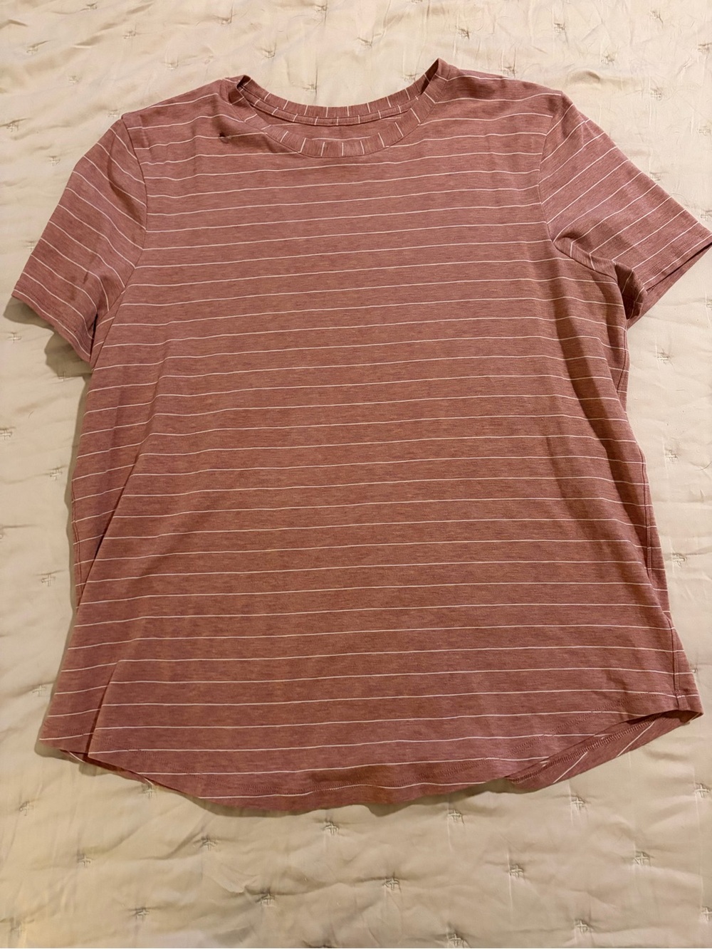 lululemon athletica Mauve Pink Short Sleeve Striped Tee